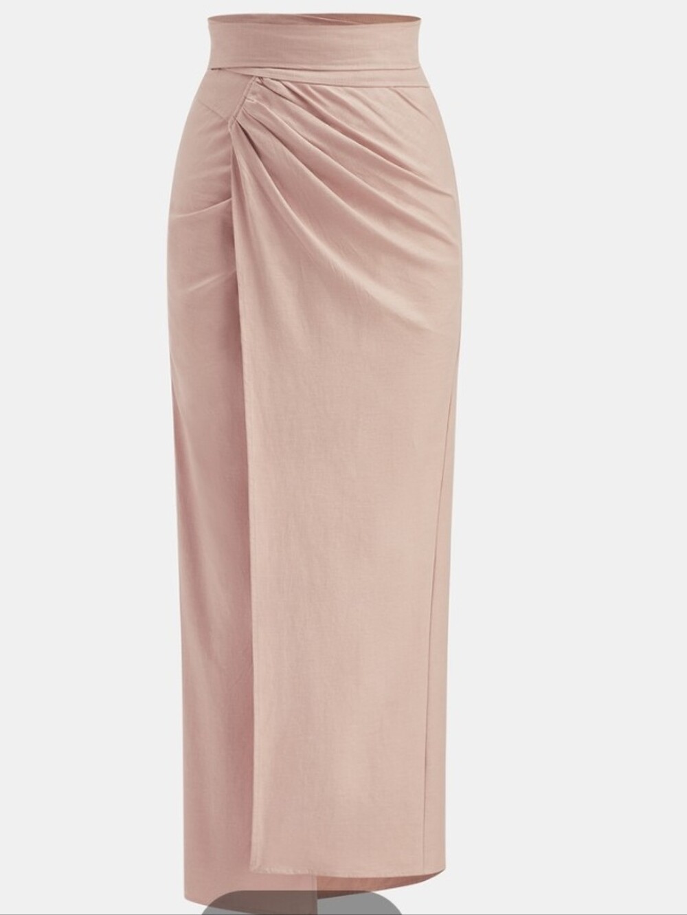 Commense Blush Pink Maxi Skirt with Front Drape